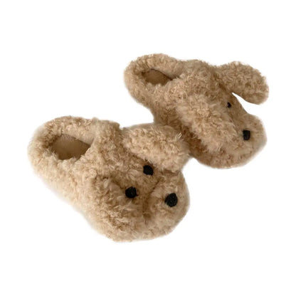 Brown Puppy Dog Slippers for Winter Lin78