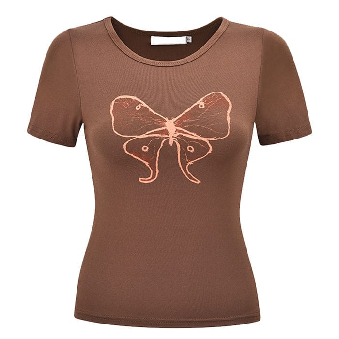 Brown Butterfly Aesthetic Top