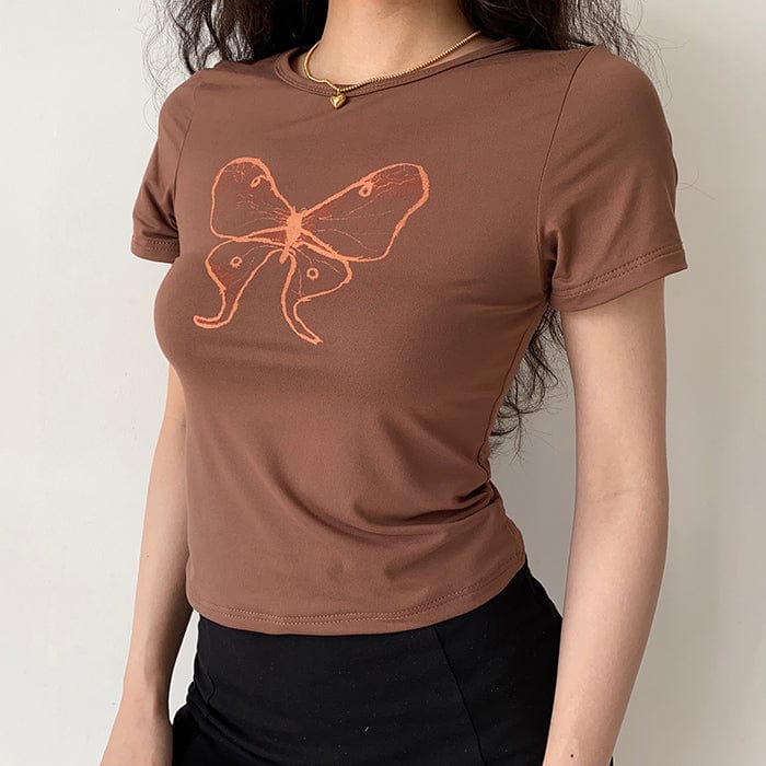 Brown Butterfly Aesthetic Top