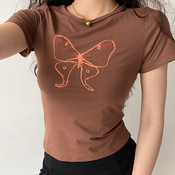 Brown Butterfly Aesthetic Top