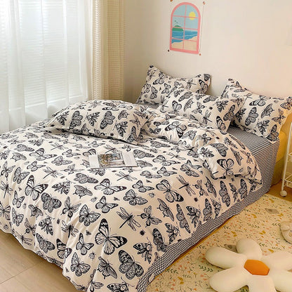 Black Butterfly Bedding Set