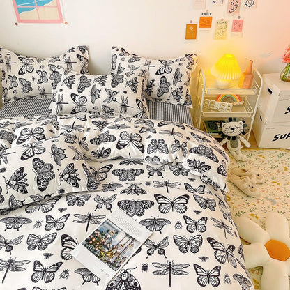 Black Butterfly Bedding Set