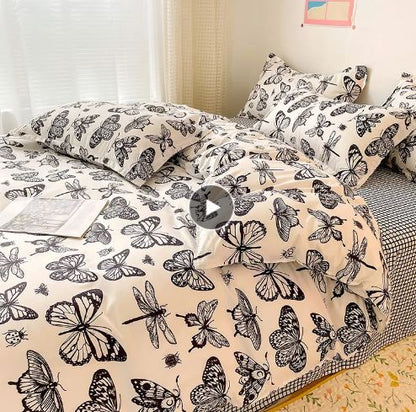 Black Butterfly Bedding Set