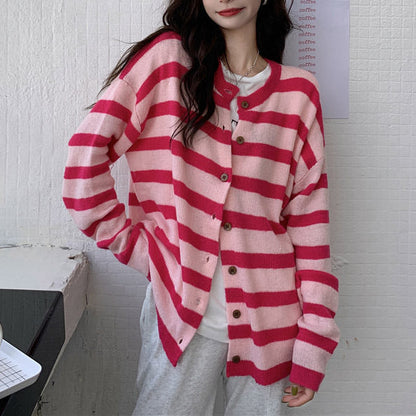 Striped Long-sleeves Cardigan