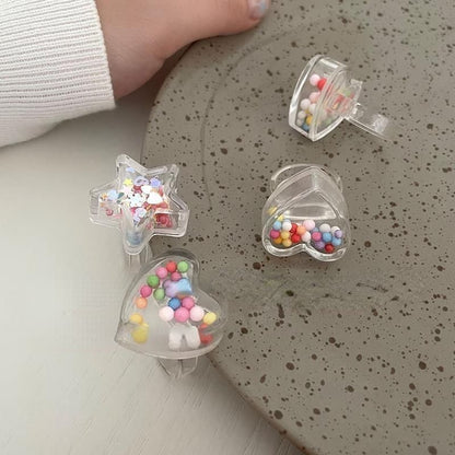 Candy Beads Clear Rings