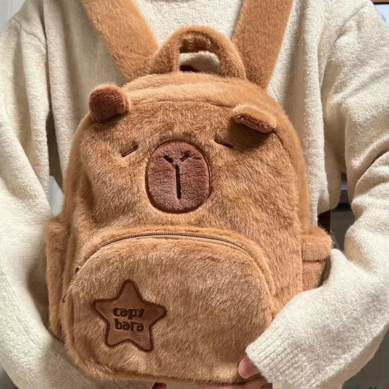 Kawaii Aesthetic Y2K Cute Fairy Capybara Plush Backpack MK Kawaii Store