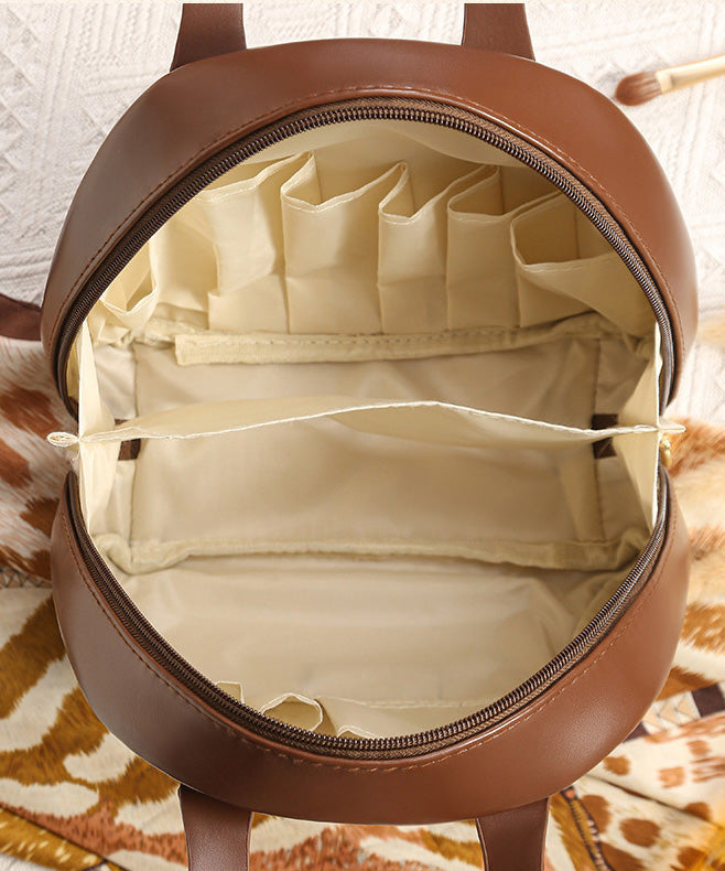 Casual Tote Leather Brown Faux Solid Handbag Durable