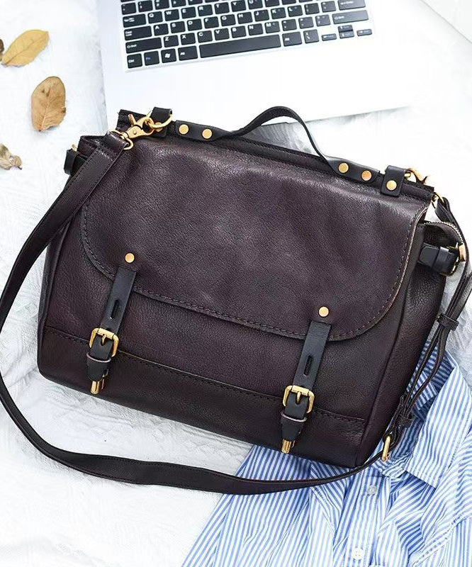 Khaki Casual Leather CrossBody Capacity Bag Large Messenger