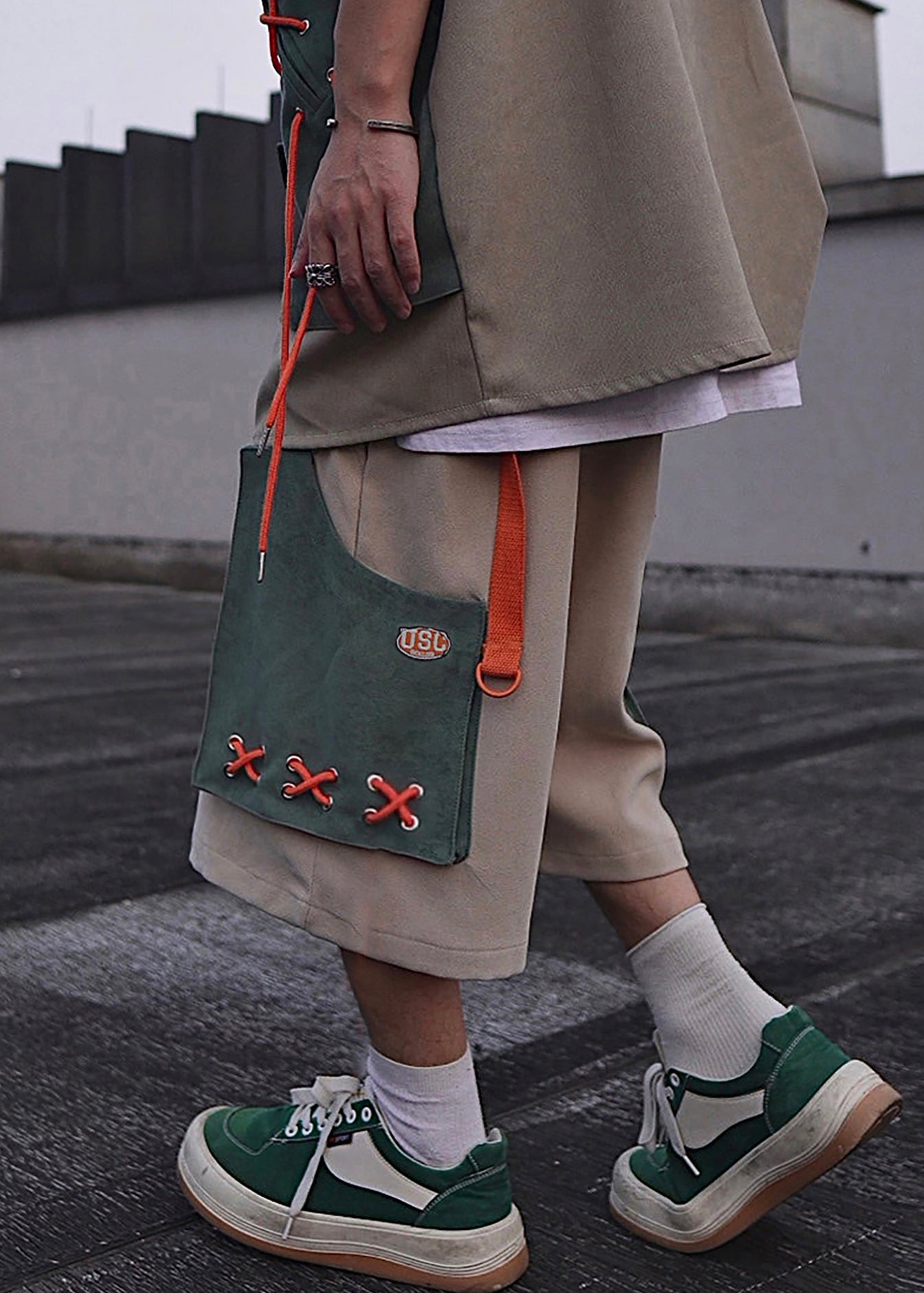 Summer Oversized Mens Pockets Cotton Khaki Shorts Casual