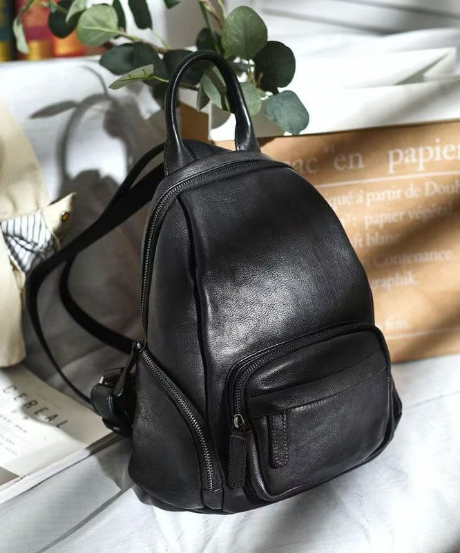 Tote Backpack Handbag Leather Casual Large Capacity Orange