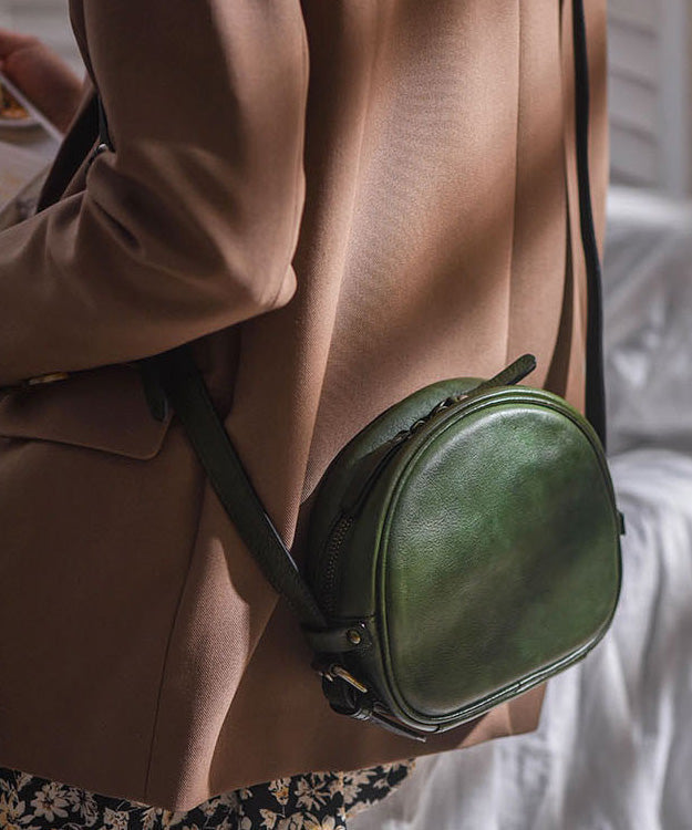 CrossBody Durable Bag Solid Leather Casual Round