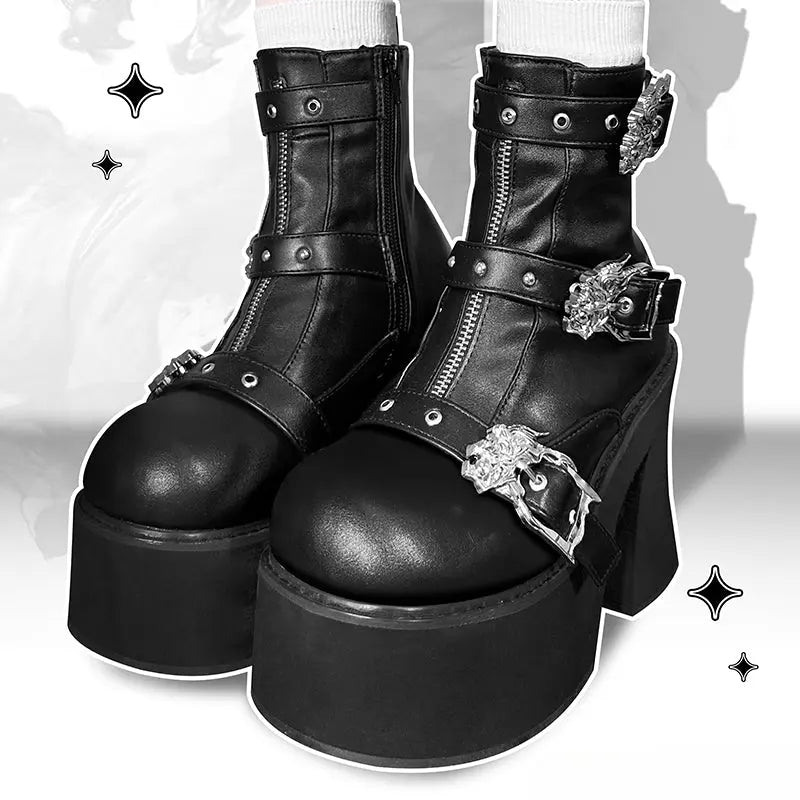 Kawaii Aesthetic Y2K Cute Fairy Chunky Stylish Ama Boots ON1423 MK Kawaii Store