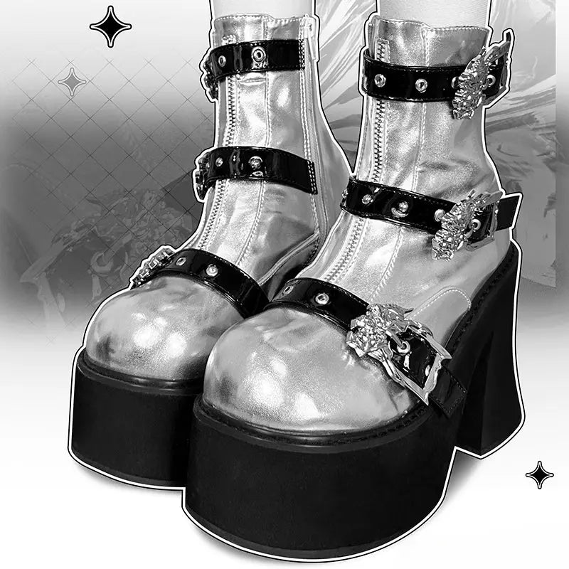 Kawaii Aesthetic Y2K Cute Fairy Chunky Stylish Ama Boots ON1423 MK Kawaii Store