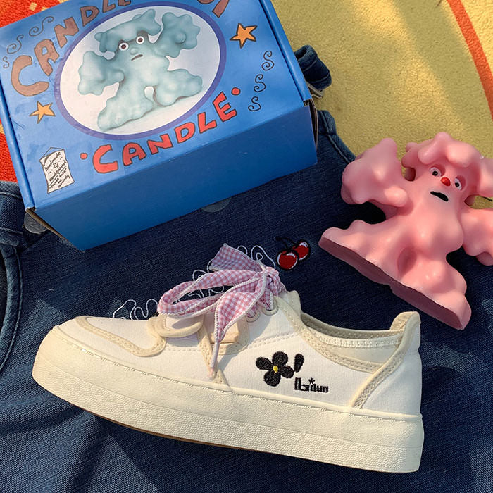 Kawaii Flower Gingham Sneakers