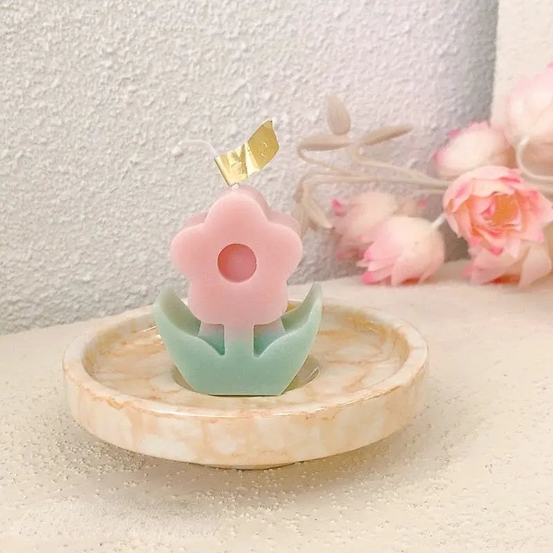 Cute Korean Flower Shaped Scented Candle LIN115