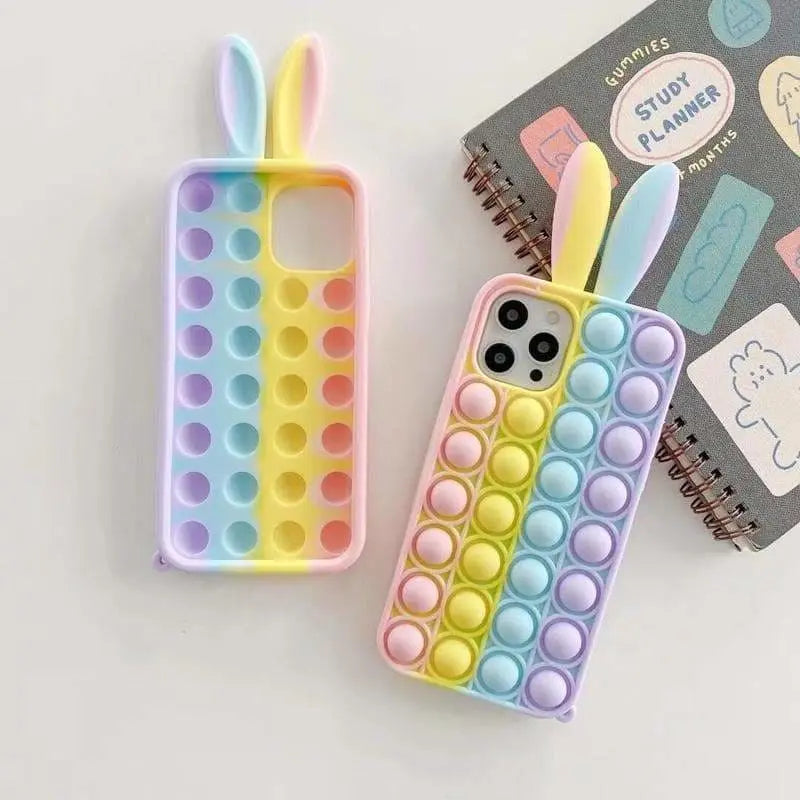 Cute Pastel Rabbit Ears Rainbow Bunny Phone Case MM1759