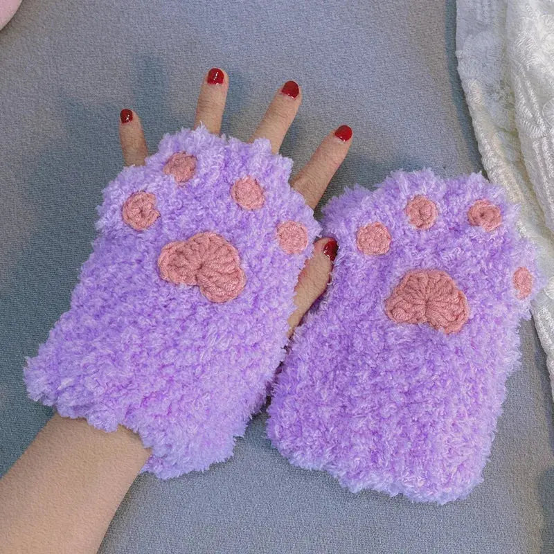 Kawaii Aesthetic Y2K Cute Fairy DIY Knitted Cat Paw Gloves MK Kawaii Store