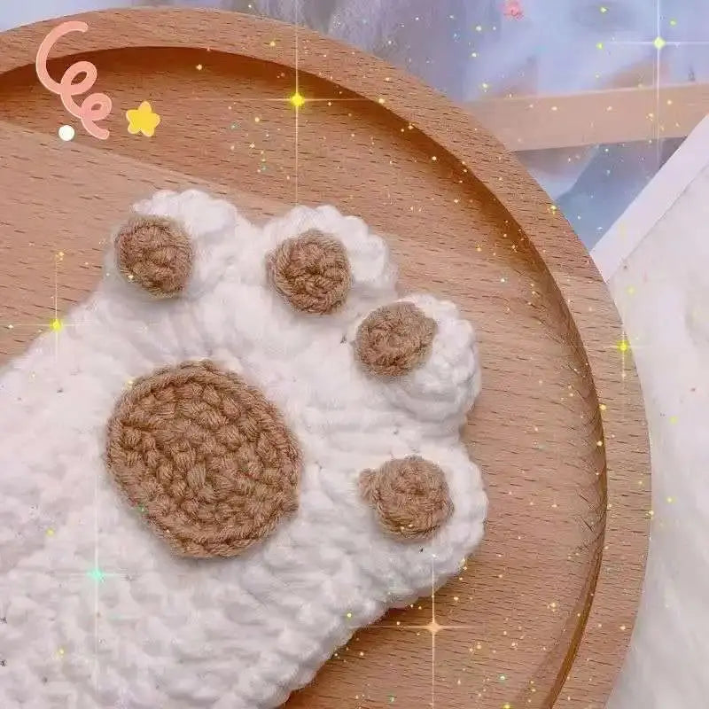 Kawaii Aesthetic Y2K Cute Fairy DIY Knitted Cat Paw Gloves MK Kawaii Store