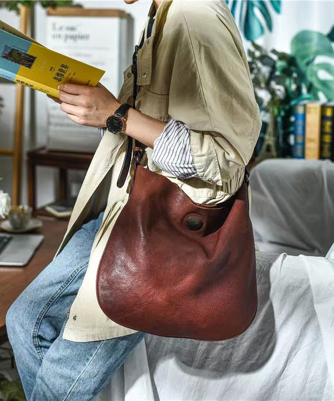 DIY Messenger Bag Orange Leather Durable CrossBody