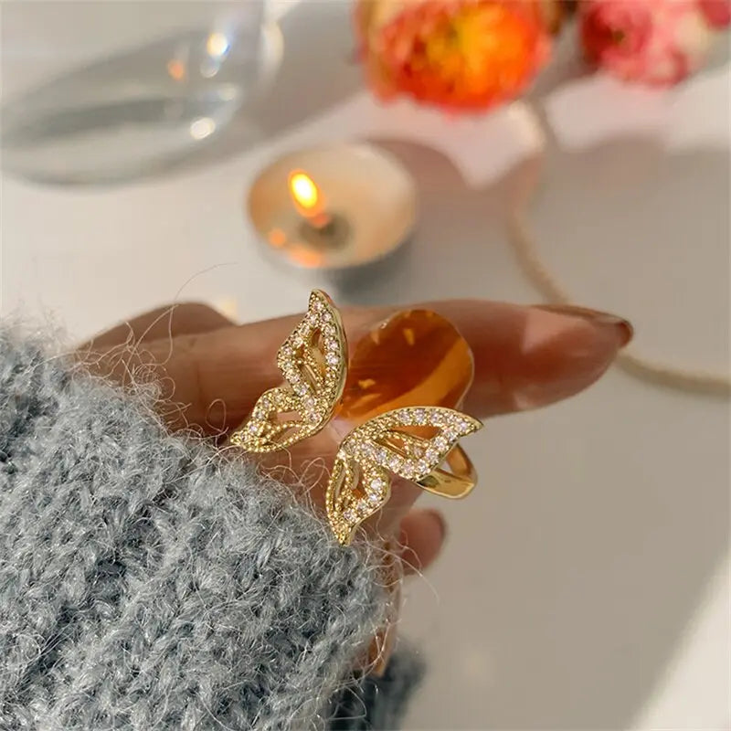 Kawaii Aesthetic Y2K Cute Fairy Dainty Butterfly Rings MK Kawaii Store