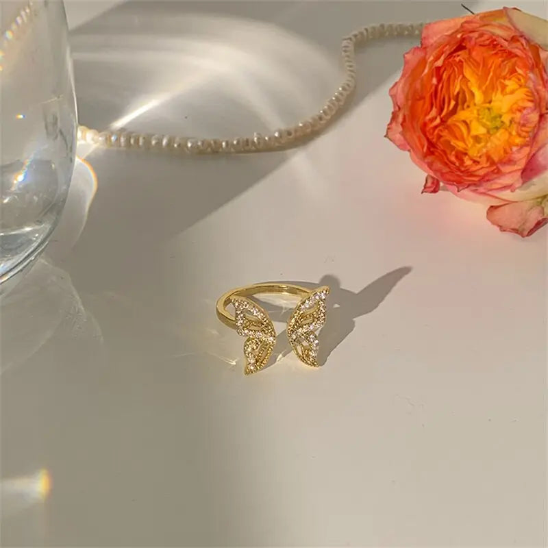 Kawaii Aesthetic Y2K Cute Fairy Dainty Butterfly Rings MK Kawaii Store