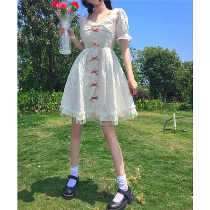 Robe Dolly d'été à manches courtes Daisy Kawaii Princess