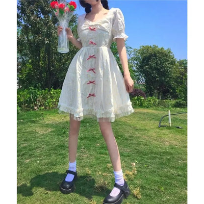 Robe Dolly d'été à manches courtes Daisy Kawaii Princess