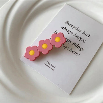 Pastel Flower Hair Clips Set