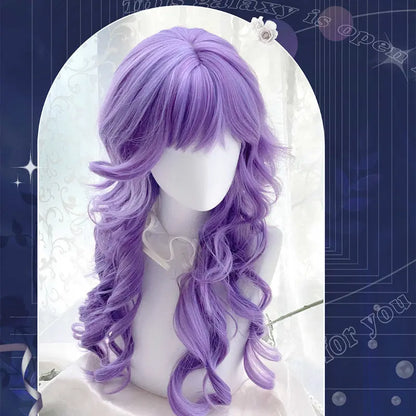 Kawaii Aesthetic Y2K Cute Fairy Danna Curly Purple Wig ON1508 spreepickyshop