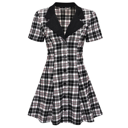 Black Dark Plaid Dress