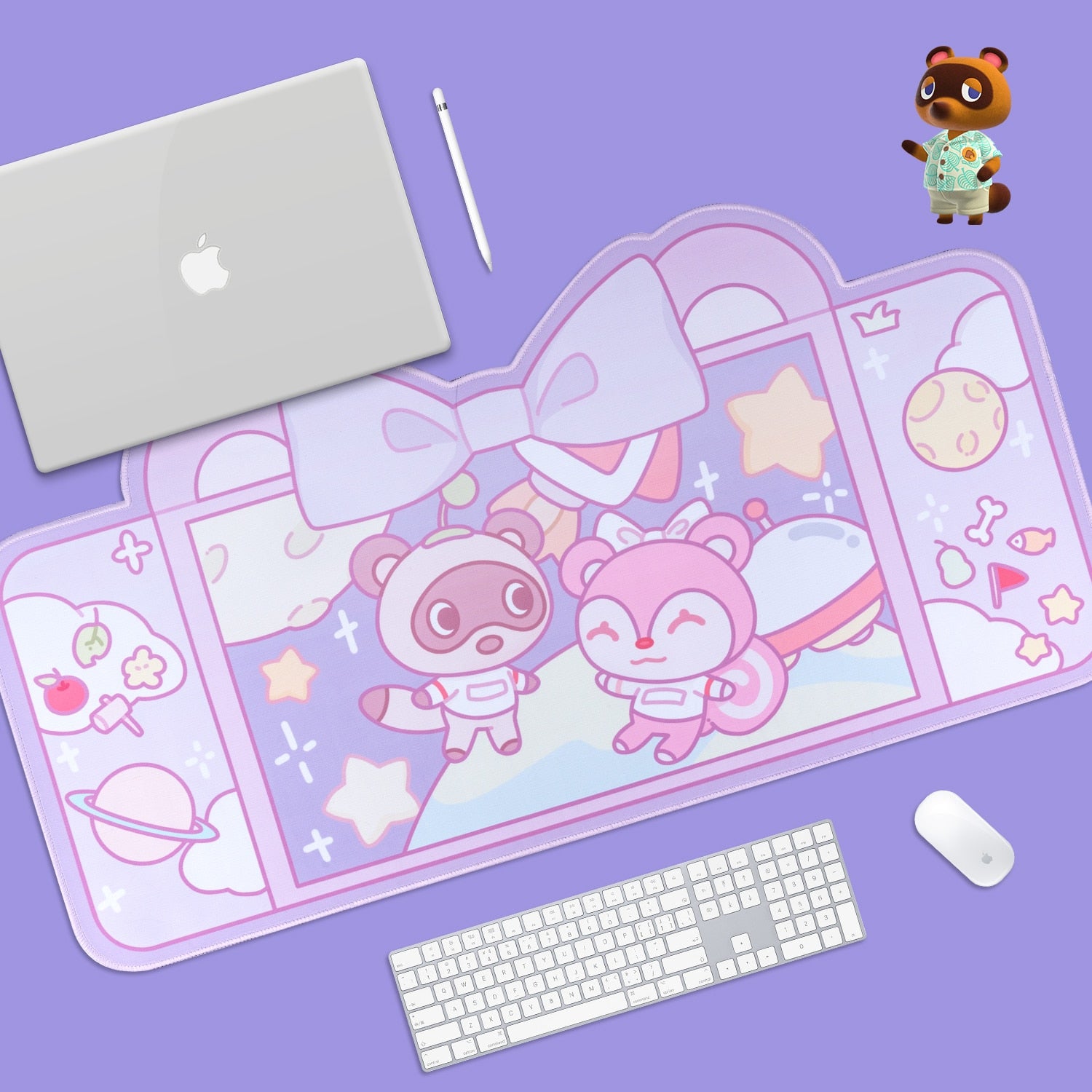 GG Sweet Animal Pastel Purple Desk Mouse Pad ON953 MK Kawaii Store