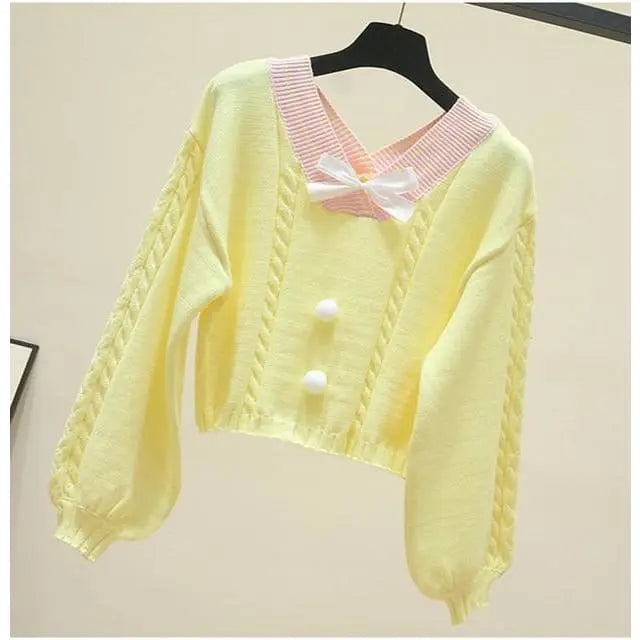 Fairy-Kei Candy Pastel Kawaii Aesthetic PomPom Sweater MK18402