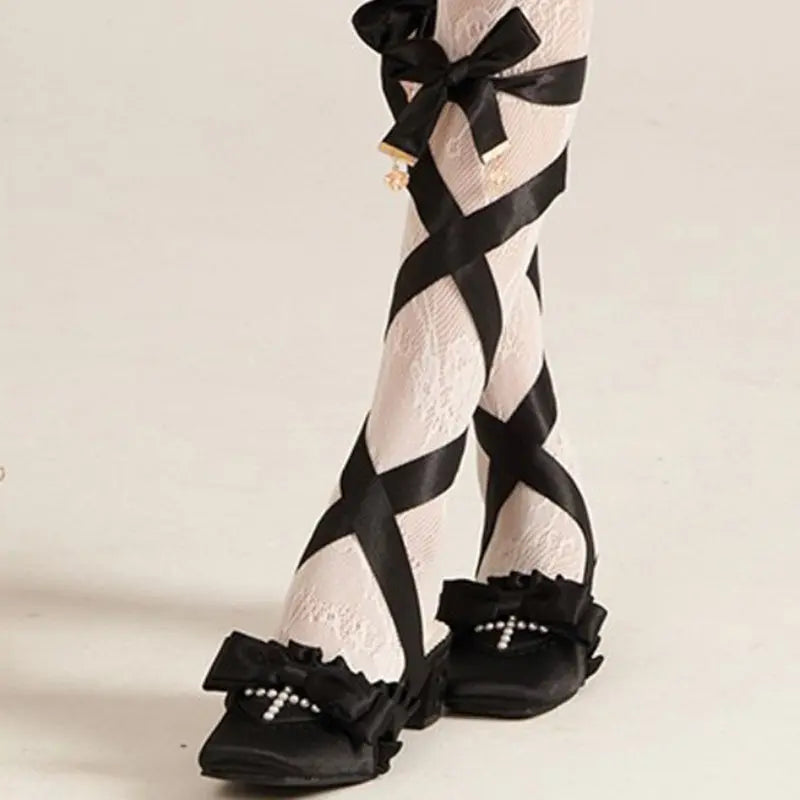 Kawaii Aesthetic Y2K Cute Fairy Fairy Lace-up Ballet Lolita Shoes MK Kawaii Store