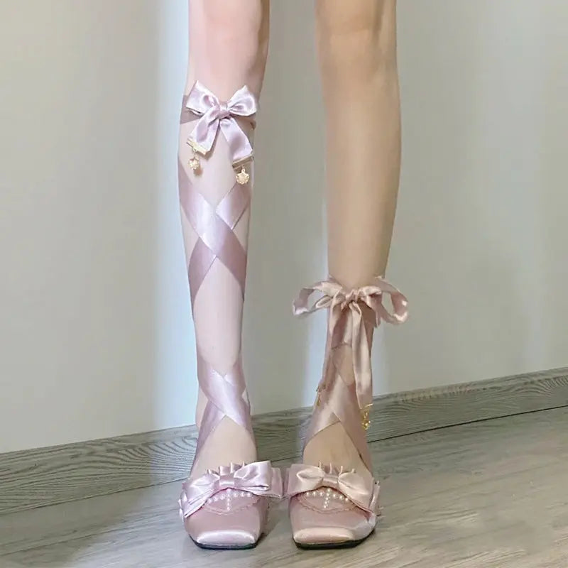 Kawaii Aesthetic Y2K Cute Fairy Fairy Lace-up Ballet Lolita Shoes MK Kawaii Store