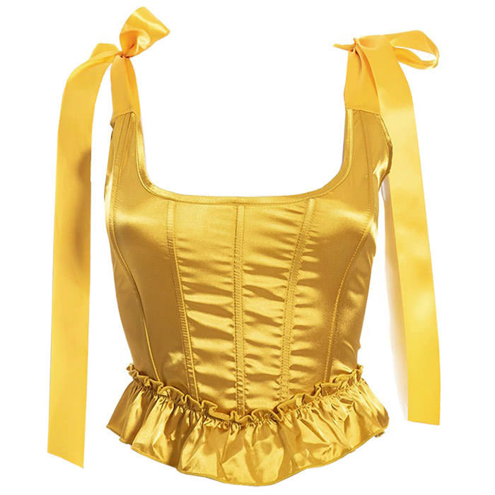 Elegant Bow Satin Corset Top