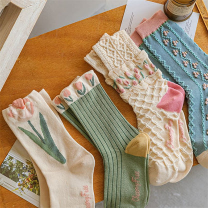 Vintage Flower Socks