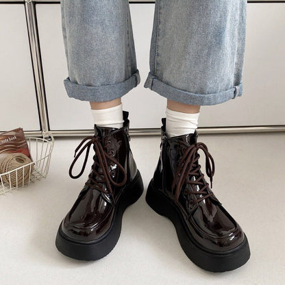 Vintage Lacquered Platform Boots