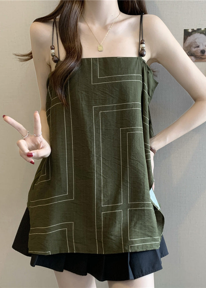 Summer Black Cotton Strap Spaghetti Fashion Top