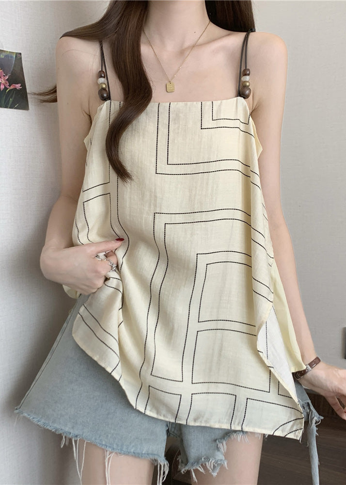 Summer Black Cotton Strap Spaghetti Fashion Top