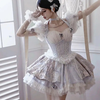 Kawaii Aesthetic Y2K Cute Fairy Flower Lolita Princess Dress MK Kawaii Store