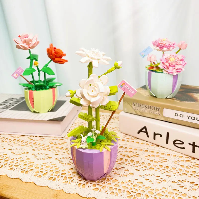 Kawaii Aesthetic Y2K Cute Fairy Flower Pot Building Block MK Kawaii Store