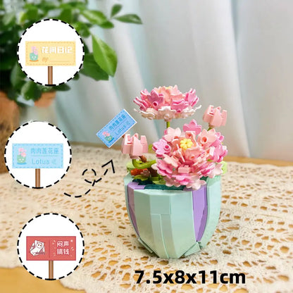 Kawaii Aesthetic Y2K Cute Fairy Flower Pot Building Block MK Kawaii Store