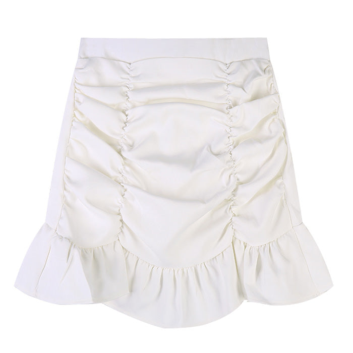 French Ruched Mini Skirt