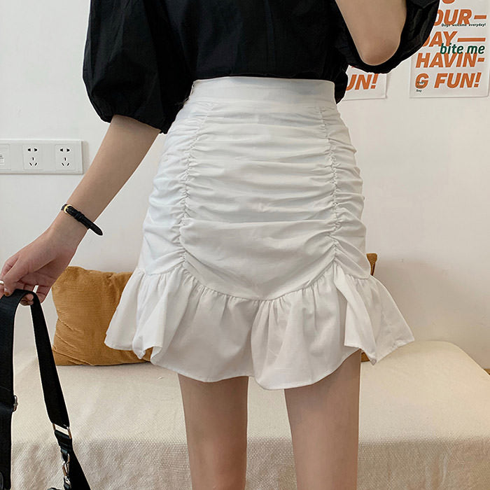 French Ruched Mini Skirt