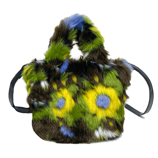 Fuzzy Flower Mini Bag