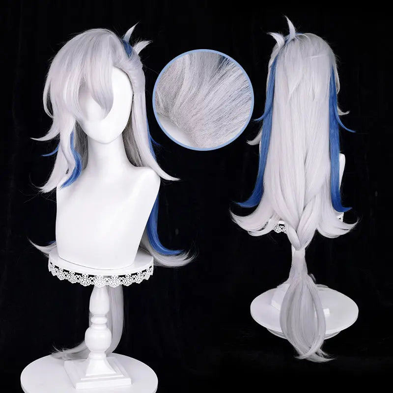 Kawaii Aesthetic Y2K Cute Fairy Genshin Impact Neuvillette White with Blue Cosplay Wig ON1310 spreepickyshop