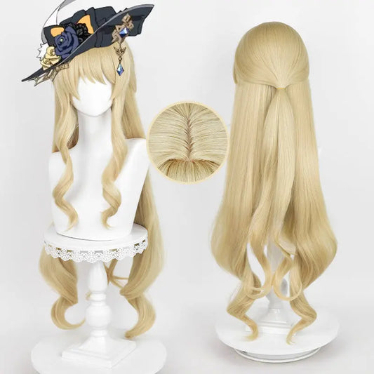 Kawaii Aesthetic Y2K Cute Fairy Genshin Impact Yuelyn Long Curly Blonde Cosplay Wig ON1311 spreepickyshop