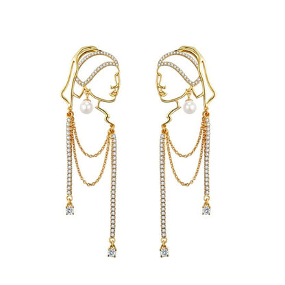 Pearl Girl Outline Earrings