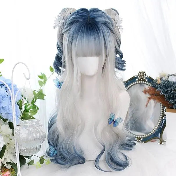 Grey Blue Mixed Ice Soft Lolita Girl Wig MK14971