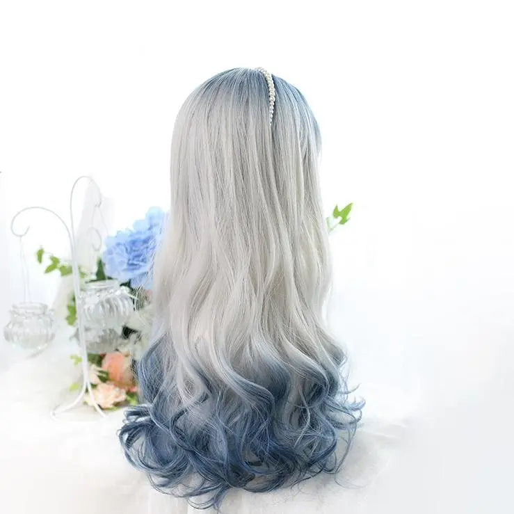 Grey Blue Mixed Ice Soft Lolita Girl Wig MK14971